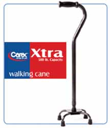 Carex bariatric quad canesmall, A new product line that provides extra strength and balance with a 500 lbs weight capacity. The durable steel construction and adjustable heights make the Xtra Canes convenient for all users. Price: $49.99